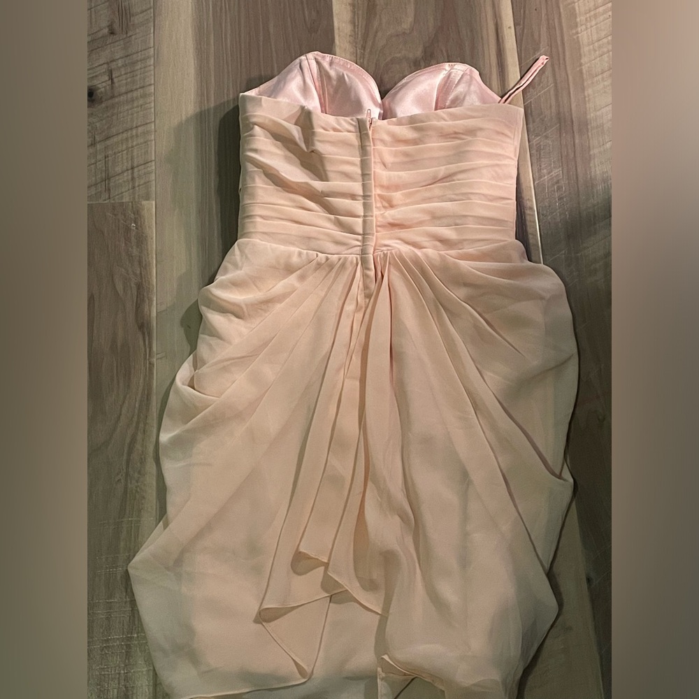 Blush Sweetheart Ruched Draped Dress